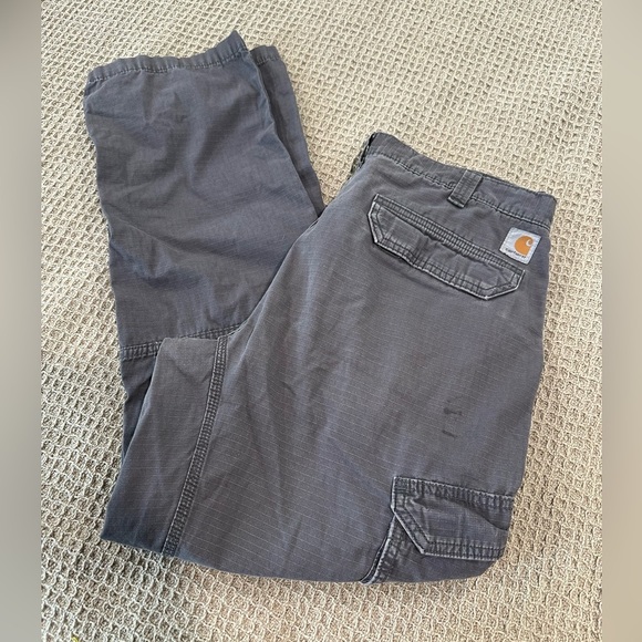 Carhartt Gray Cargo Pants Durable Workwear - Picture 1 of 8